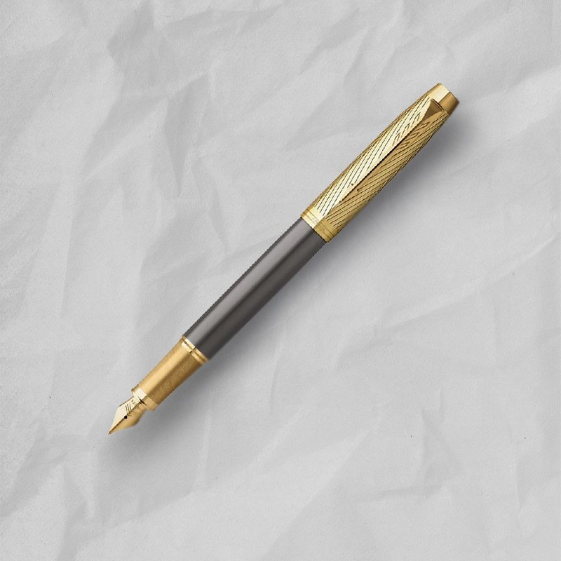 PARKER IM 先鋒系列 箭紋金蓋金蓋 鋼筆 F尖  免費刻字 (原廠正貨 - 鋼筆 - 其他金屬 金色