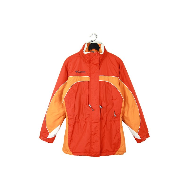 Back to Green :: Windbreaker Cotton Jacket Columbia Bright Orange // Unisex / vintage outdoor (CO-07) - เสื้อแจ็คเก็ต - เส้นใยสังเคราะห์ 