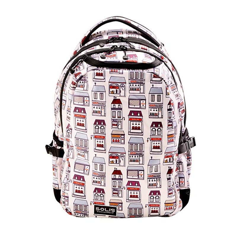 SOLIS Happy House Series 13'' Reise Basic Laptop Backpack(Rose Quartz) - กระเป๋าแล็ปท็อป - เส้นใยสังเคราะห์ หลากหลายสี