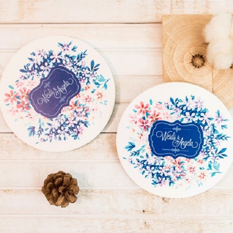 [Custom wedding commemorative ceramic absorbent coasters] Queen Garden Royal Garden - Coasters - Other Materials 