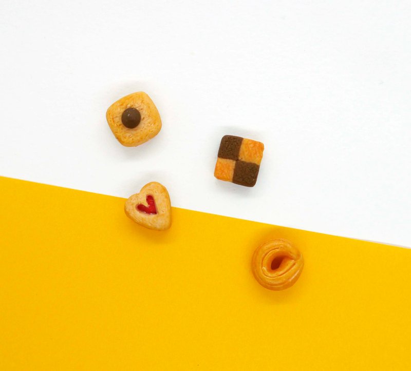 手工餅乾組合 任選2個一組  Cookies earring set choose any 2 - Earrings & Clip-ons - Clay 