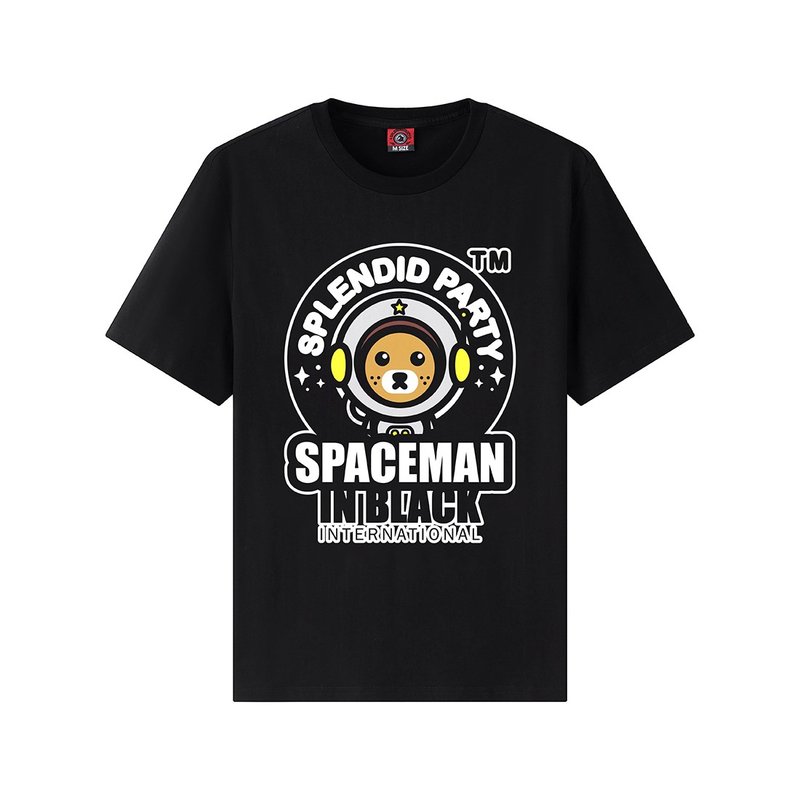 Regular Character T-Shirt - Spaceman Bb - Men's T-Shirts & Tops - Cotton & Hemp Black