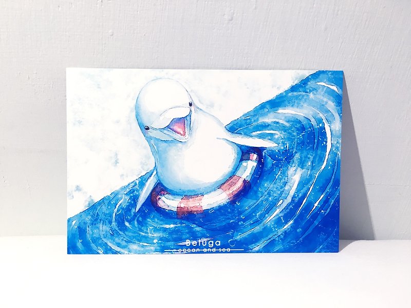 海と海の季節2リトルベルーガ/両面ポストカードポストカード - カード・はがき - 紙 