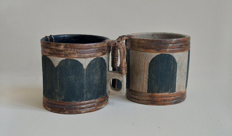 竹編みカップ/マグカップ - グラス・コップ - 陶器 