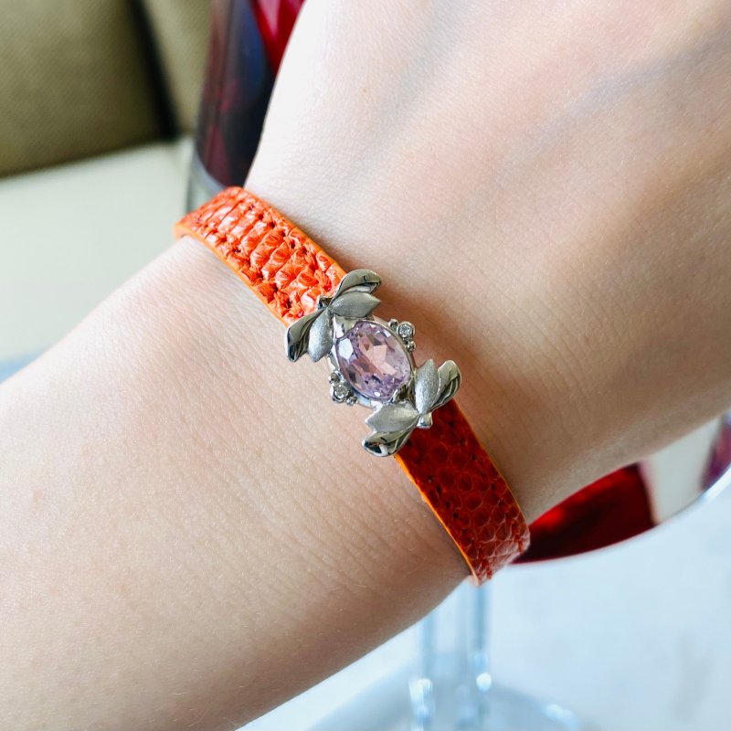 M-Leather SUIREN Kunzite - Bracelets - Gemstone Orange