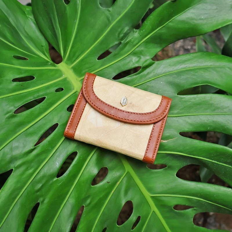LILY Coin Purse - Latte - 零錢包/小錢包 - 植物．花 卡其色