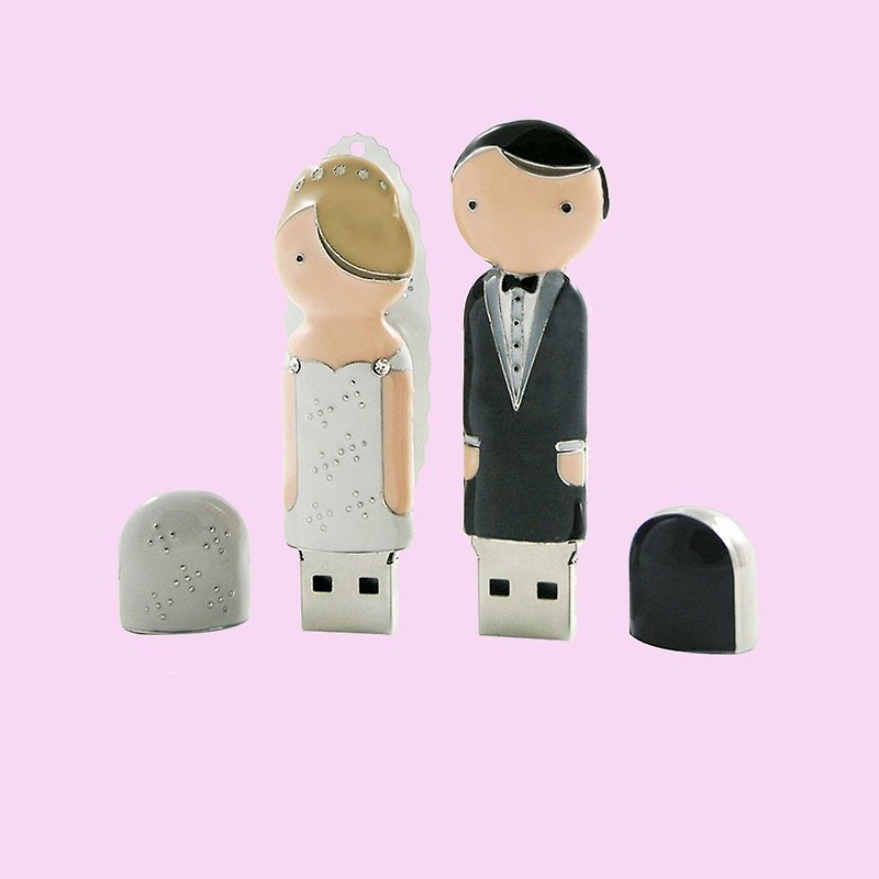 結婚禮物 婚禮禮物 新人禮物 新郎禮物 新娘禮物 金屬隨身碟 - USB 手指 - 其他金屬 白色