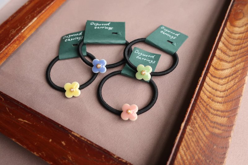 Minoyaki flower hair tie/4 colors - Hair Accessories - Pottery Multicolor