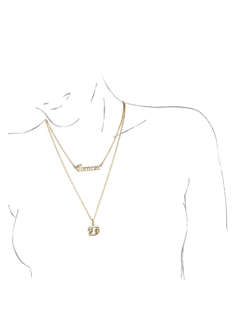 Cancer Astrology Horoscope Double Necklace. The Zodiac Collection. 2 Colourways. - 項鍊 - 其他金屬 