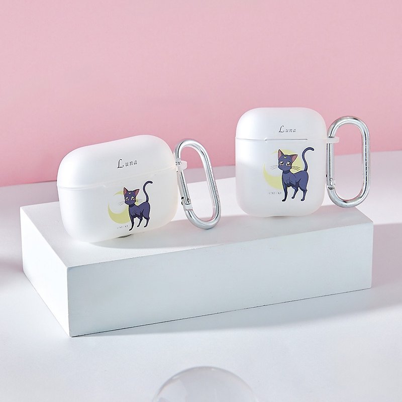 [Free Charm] Sailor Moon Crystal Luna Matte AirPods Protective Case - Headphones & Earbuds Storage - Plastic Multicolor
