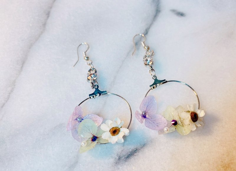 永生花UV膠工藝耳環 - 金工/飾品 - 其他金屬 