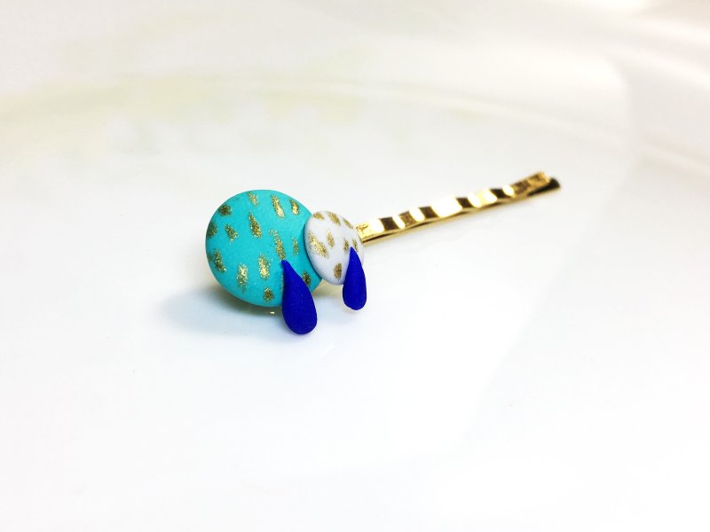 Polymer clay of handmade Hair Pin - Tiny Tree | FIFI CLAY - Hair Accessories - Clay Blue