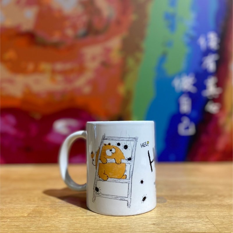 【馬克杯&陶瓷杯墊組】HELP小蜘蛛 - 其他杯子 - 瓷 白色