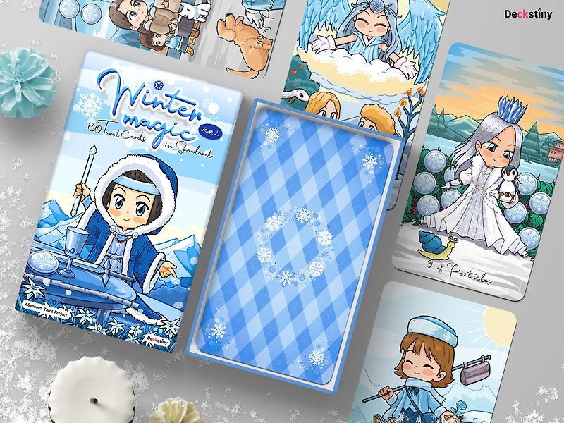 78pcs Winter Magic Tarot Version 2 (1 of 4 seasons project) - 心意卡/卡片 - 紙 藍色