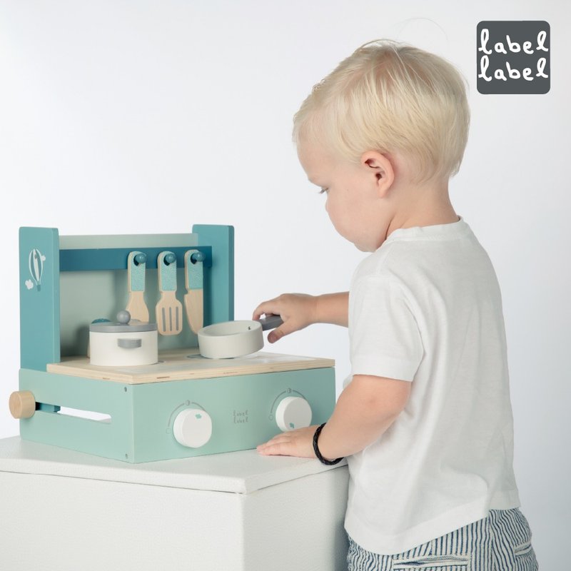 【Label Label】Wooden mini kitchen counter-two colors available - Kids' Toys - Wood Multicolor