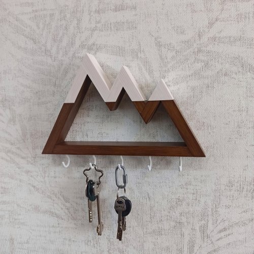 WoodingUA Key rack Cascade Mountains. Wall key hanger. Wall hanging hooks