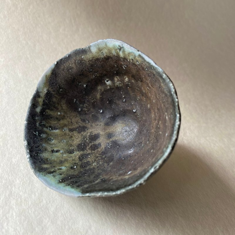陶/柴燒/絞胎/碗底有小宇宙小杯/附木盒 - 茶壺/茶杯/茶具 - 陶 黑色