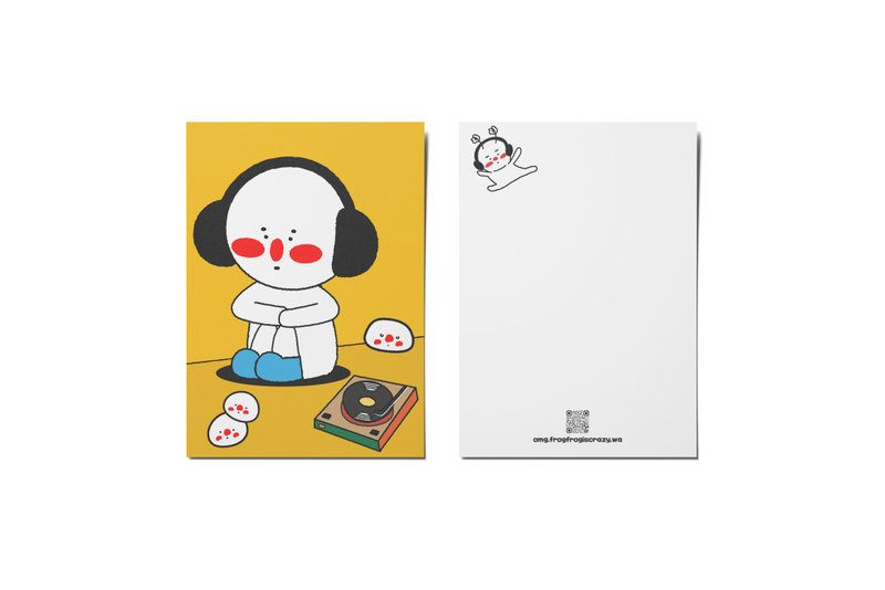 BiuBiu聽音樂 明信片 設計 Post Card 插畫 文創 - 卡片/明信片 - 紙 