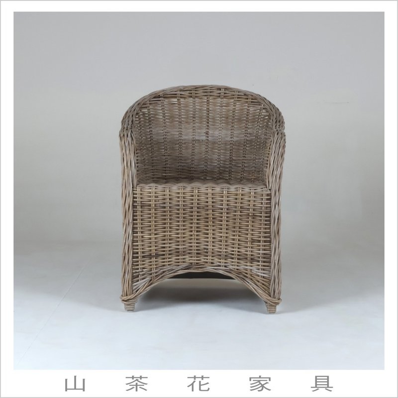 Rattan Chair-Woven Chair-Nordic Rattan Chair/Indoor Chair/Indoor - เก้าอี้โซฟา - วัสดุอื่นๆ สีกากี