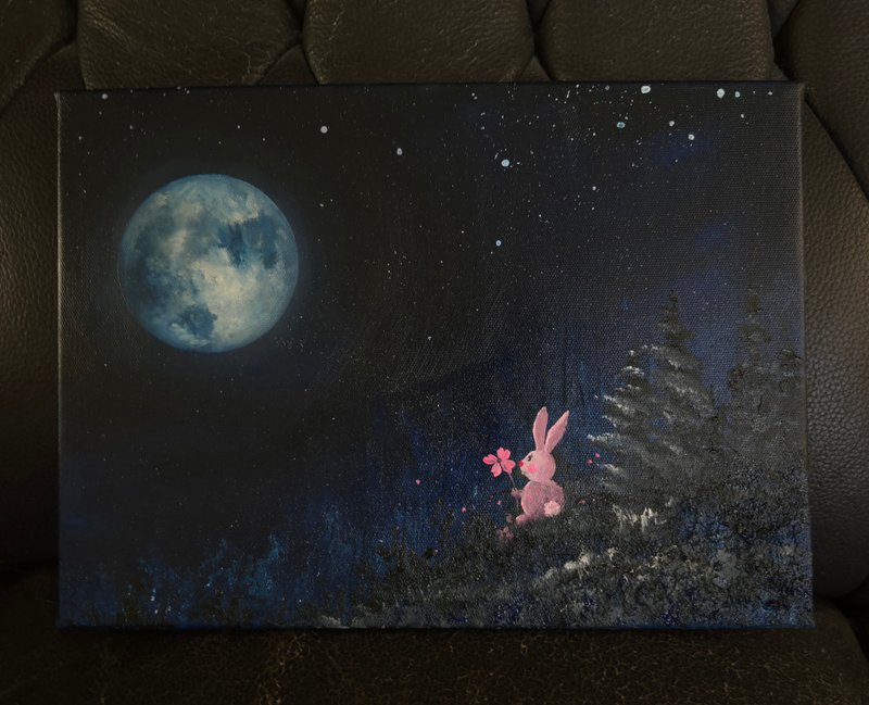 Exquisite hand-painted oil painting My White Moonlight is unique - Posters - Pigment Multicolor