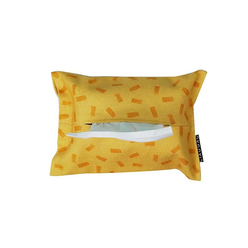 Draft CIAOGAO Nordic Home Car Fabric Tissue Box Tissue Bag Tissue Cover Geometrical Arrangement Pink Yellow - Tissue Boxes - Polyester Yellow