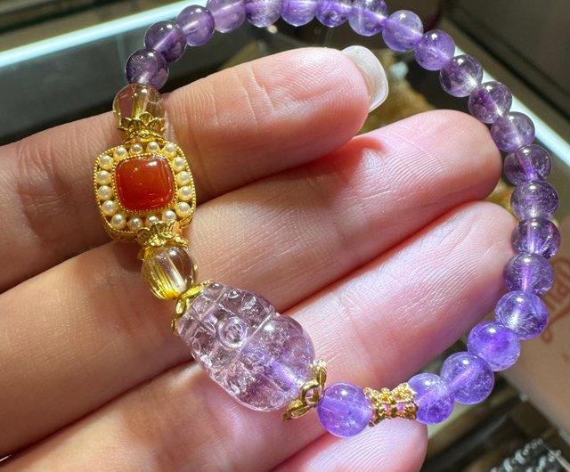 品揃え豊富で 天然スーパーセブン貔貅パープルスーパーセブンクリスタル アクセサリー