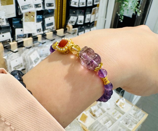 天然スーパーセブン貔貅パープルスーパーセブンクリスタル