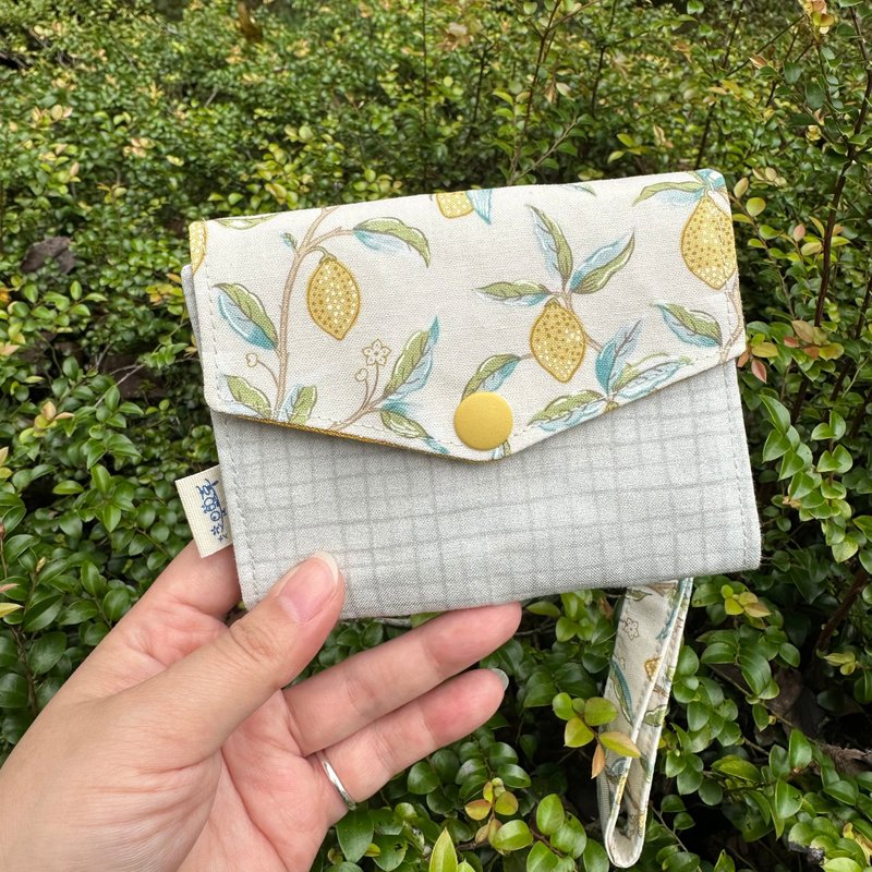 花是鯨喜_三層隨身零錢包_清新檸檬樹 - 零錢包/小錢包 - 棉．麻 