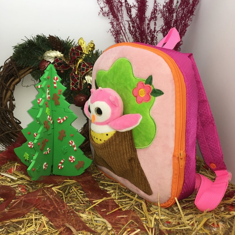 【X'mas & New Year's Gifts】3D Baby Owl Energy Saving & Carbon Reduction Backpack - Backpacks - Polyester Pink