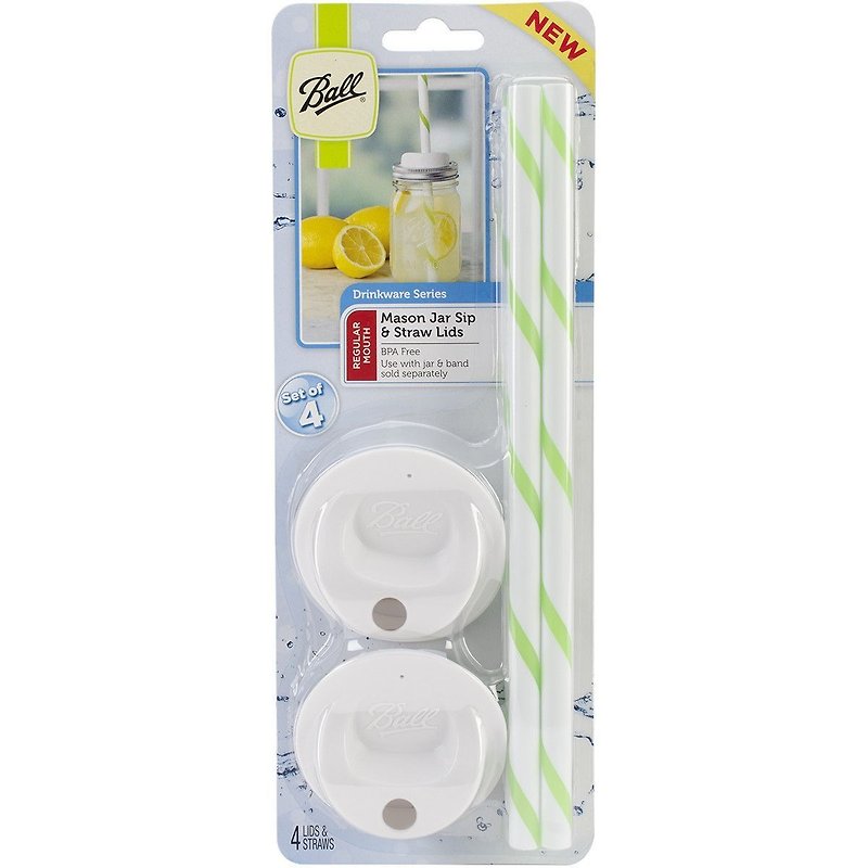 Ball standard accompanying lid set (4 in)-white narrow mouth
