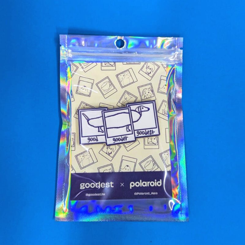 goodest x polaroid limited edition pins - เข็มกลัด - โลหะ สีน้ำเงิน