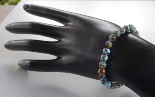 天然老綠松石手鏈29子8.8公克手串西藏老綠松石藏傳老绿松石山奇