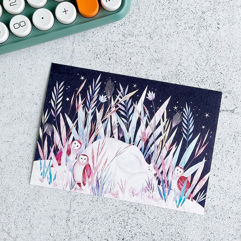 【Who ran into the little straw owl's nest】 Postcard | Soft and Furry Little Days Series - การ์ด/โปสการ์ด - กระดาษ 