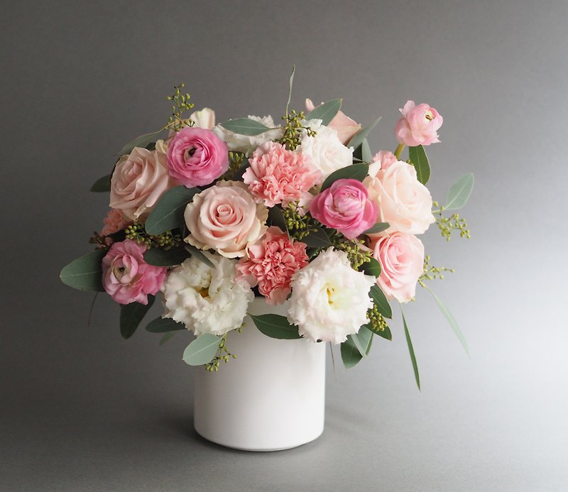 Temperament elegant layered pink potted flowers_flowers - ช่อดอกไม้แห้ง - พืช/ดอกไม้ สึชมพู