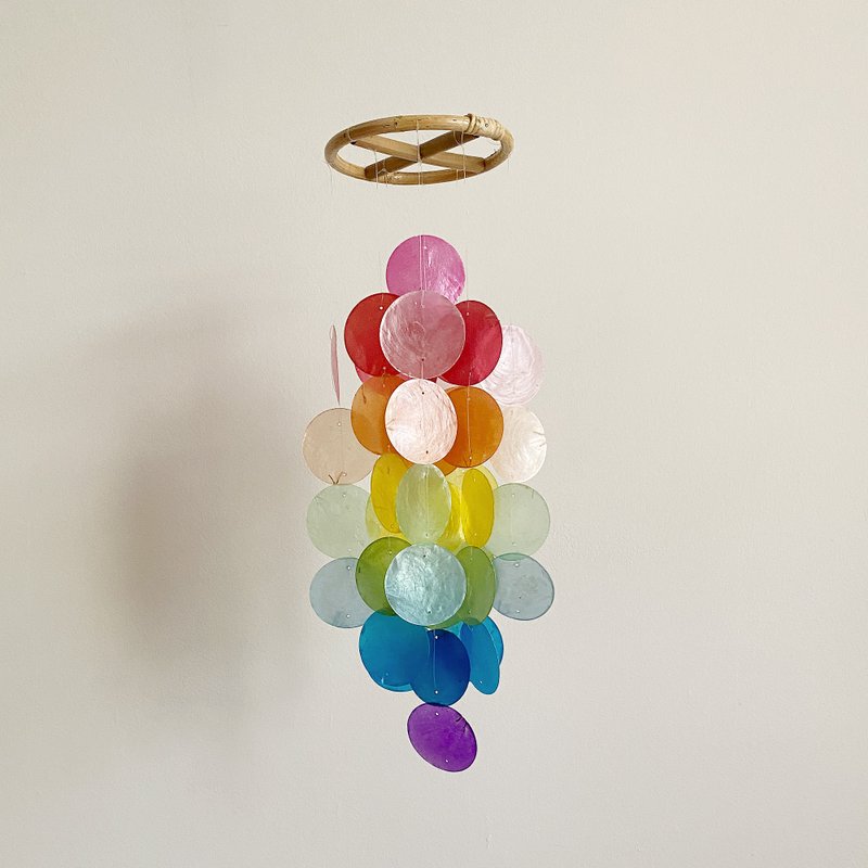DIY-KIT | Danish Mansion_Rainbow Circle |Capiz Shell Wind Chime Mobile | #0-331 - 其他 - 貝殼 多色