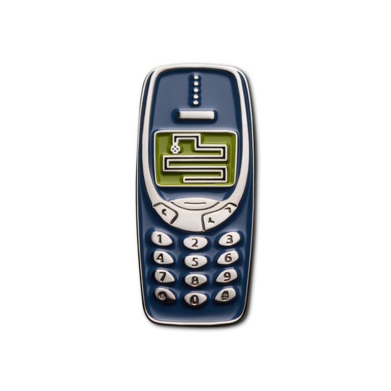 Enamel Pin Brick Phone: Snake - 徽章/別針 - 琺瑯 藍色