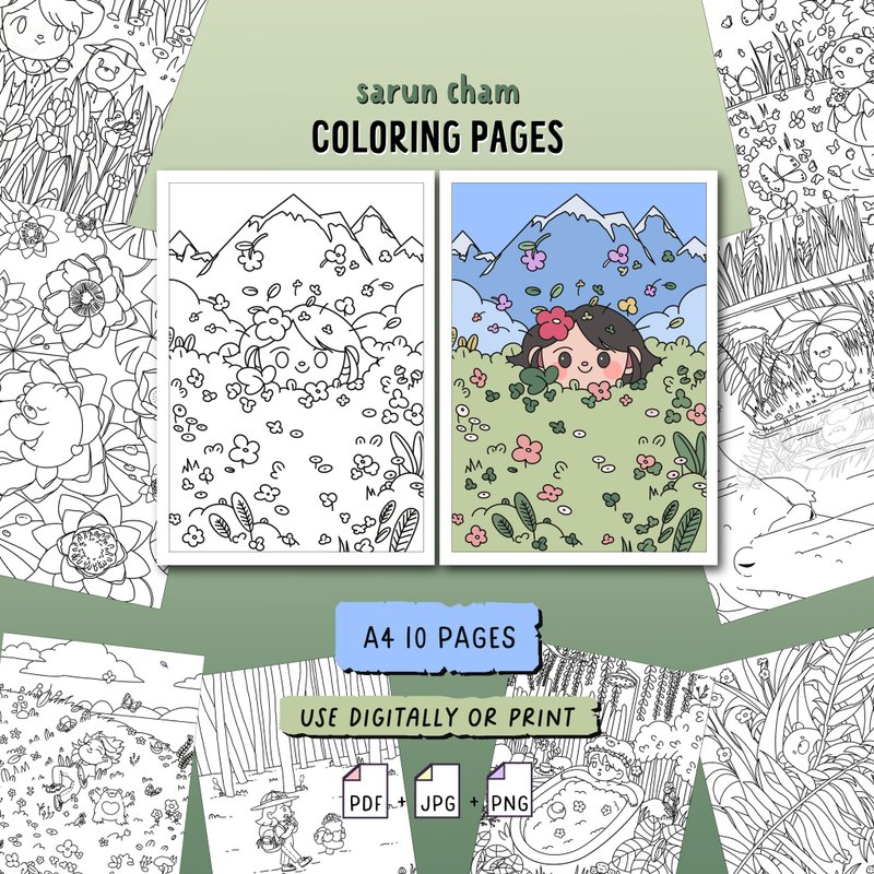 Coloring | Fifi And Harty In The Forest - 電子似顏繪/繪畫/插畫 - 其他材質 