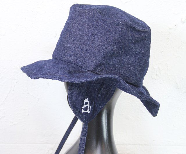 Aman No.57 Handmade Hat Ear Brand LOGO Gentleman Hat Plain Blue