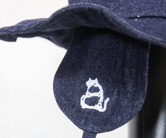 Aman No.57 Handmade Hat Ear Brand LOGO Gentleman Hat Plain Blue