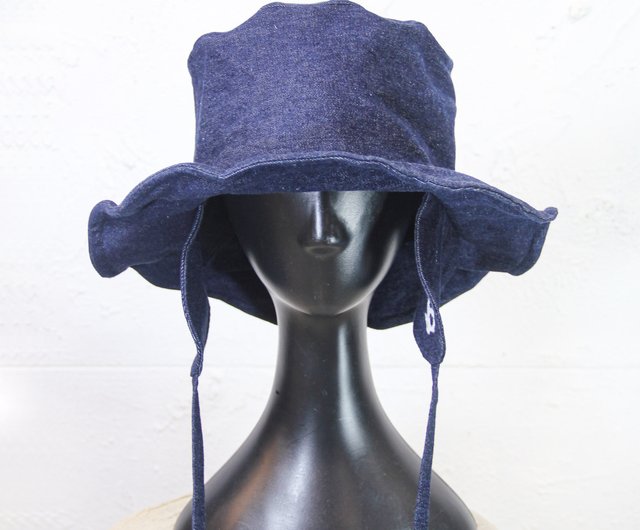 Aman No.57 Handmade Hat Ear Brand LOGO Gentleman Hat Plain Blue