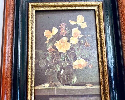 古い静物画 果物と花 油彩画 油絵 アクリル画 ドイツ 古い静物画 果物と花 油彩画 油絵 アクリル画 ドイツ 古い静物画