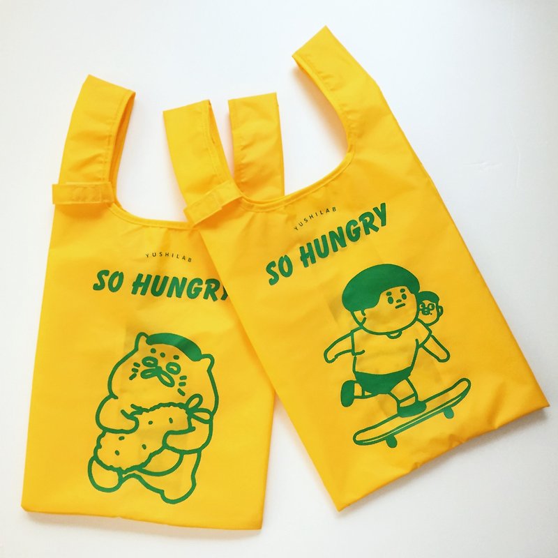A. Nylon universal food shopping bag, eco-friendly lunch bag, double-sided printing / Suketagoro - Handbags & Totes - Plastic 