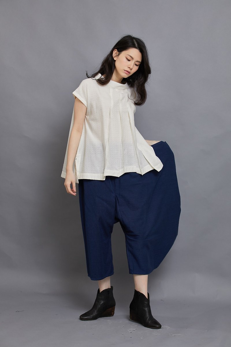 Paper Umbrella Tops_Pearl Diamonds_Fair Trade - เสื้อผู้หญิง - ผ้าฝ้าย/ผ้าลินิน ขาว