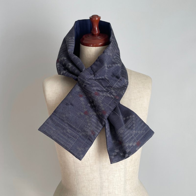 Unique item | KIMONO Neck Warmer -Wool mixed KIMONO, dark purple with purple - Knit Scarves & Wraps - Wool Purple