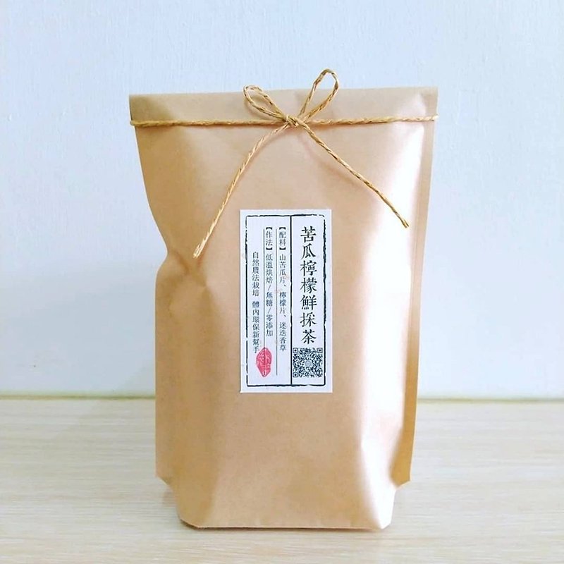 [Group Purchase Group/Free Shipping] Fresh Picked Tea with Bitter Gourd and Lemon (a group of 8 packs/a pack of 10 pieces) - Tea - Paper Khaki