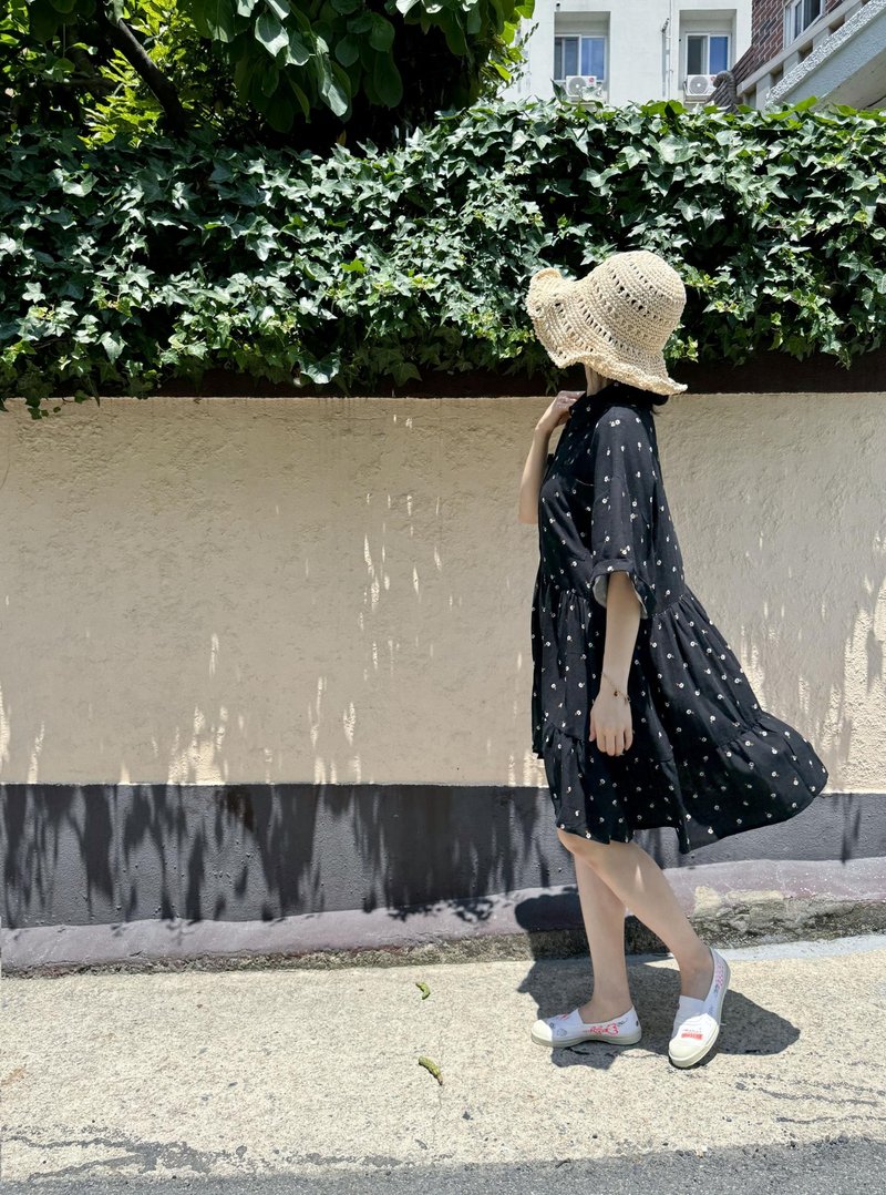 Urban Bohemian Dress - 洋裝/連身裙 - 棉．麻 黑色