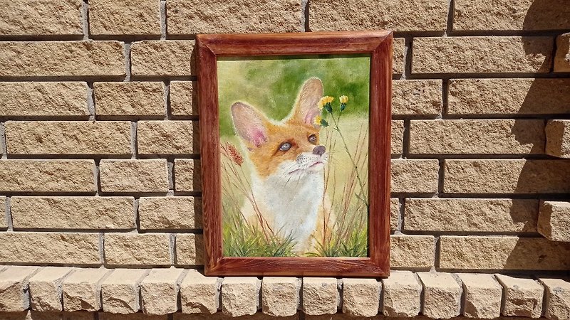Fox painting oil painting on canvas picture in the nursery fox portrait - Posters - Other Materials Multicolor