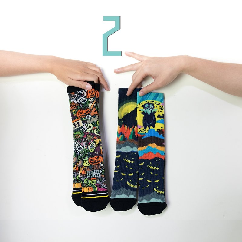 [Halloween socks - 2 into the group surprise package] - Xiao Chuang socks - ถุงเท้า - ผ้าฝ้าย/ผ้าลินิน สีส้ม