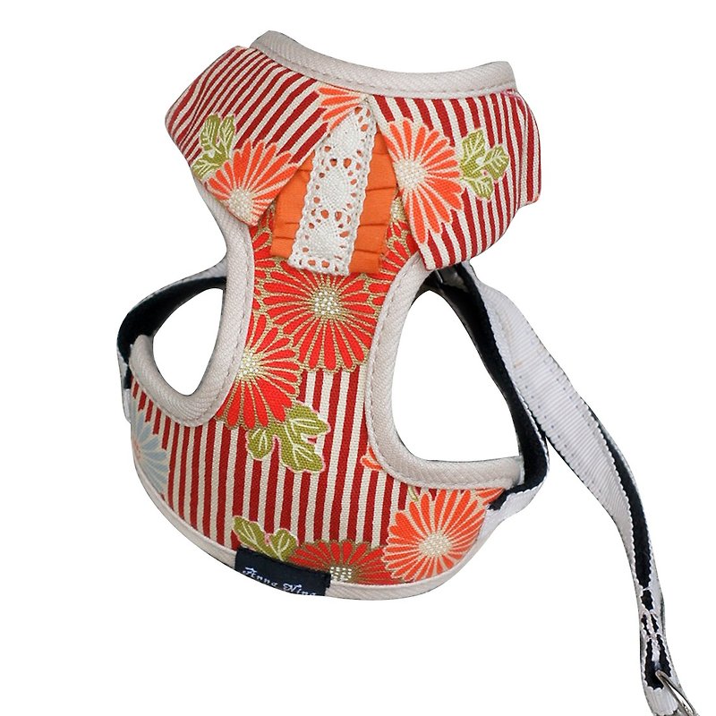 Pet chest back / chest strap cat and dog universal big romantic - Clothing & Accessories - Cotton & Hemp Red