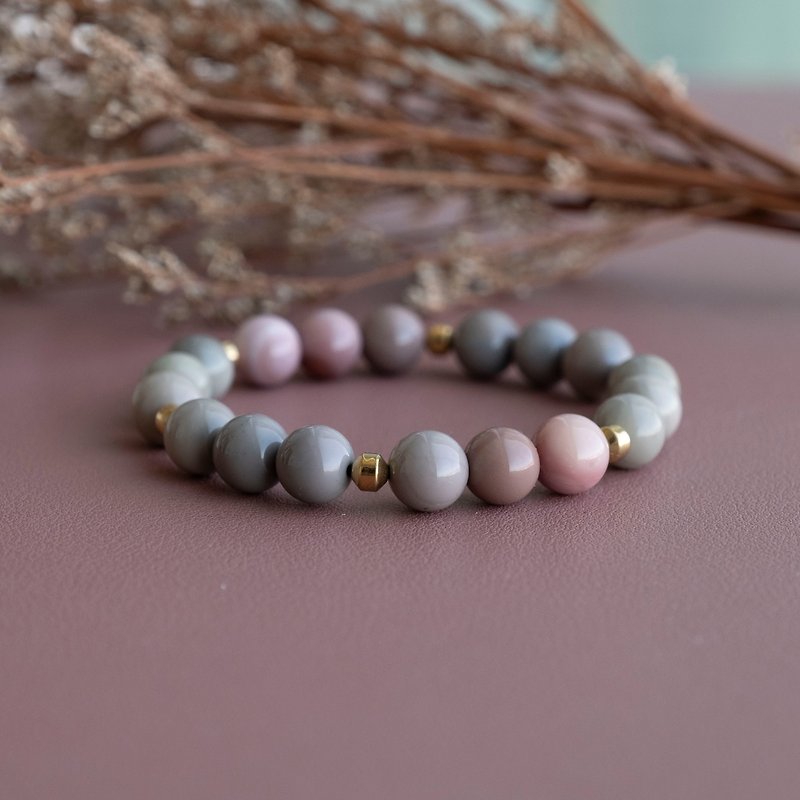 Gradient colour Alashan Agate genuine gemstones stretch bracelet gift for her - สร้อยข้อมือ - คริสตัล หลากหลายสี